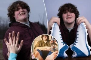Leia mais sobre o artigo Teen sets world record for biggest feet and hands: ‘People are usually surprised’